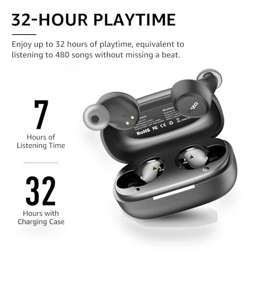 Wireless Earbuds Bluetooth 5.3 Light Weight IPX5 Waterproof with Charging Case — In-Ear Headphones, TOZO