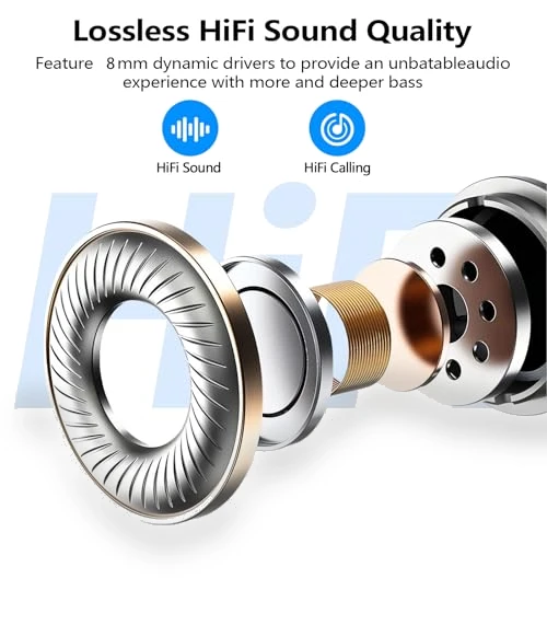 Wireless Earbuds Bluetooth 5.3 with Deep Bass, Lightweight for Sports — In-Ear Headphones, kurdene