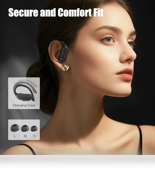 Wireless Earbuds Bluetooth 5.4 with IPX7 Waterproof, Noise Cancelling Mic — In-Ear Headphones, TRAUSI