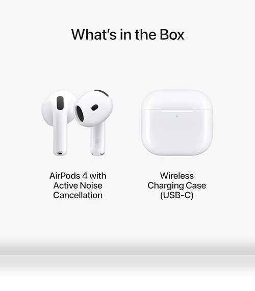 Wireless Earbuds with Active Noise Cancellation, Bluetooth Headphones, USB-C Charging Case — In-Ear Headphones, Apple