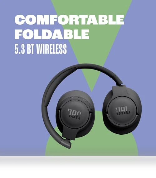 Wireless Over-Ear Headphones with Pure Bass Sound, Bluetooth 5.3, 76H Battery Life — In-Ear Headphones, JBL
