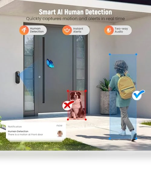 Wireless Smart Video Doorbell Camera with AI Human Detection — Kits, Shenzhen Puge Electronics Co., Ltd.