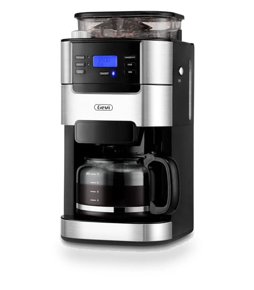 10-Cup Drip Coffee Maker with Built-in Grinder, Programmable Brew Coffee Machine — Electric Blade Coffee Grinders, Gevi