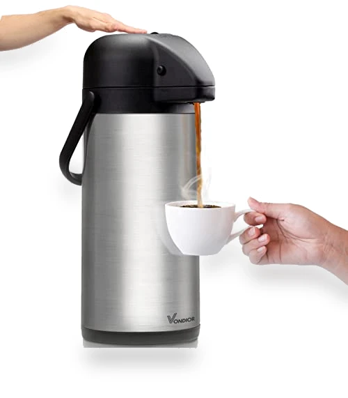 102oz Stainless Steel Airpot Coffee Dispenser with Pump — Travel Drinkware, Vondior