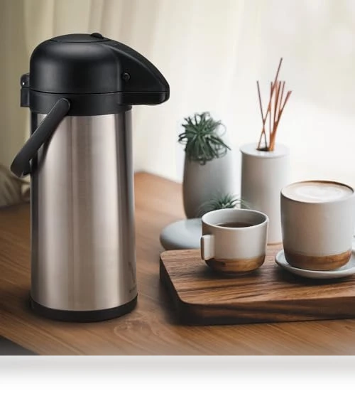 102oz Stainless Steel Airpot Coffee Dispenser with Pump — Travel Drinkware, Vondior