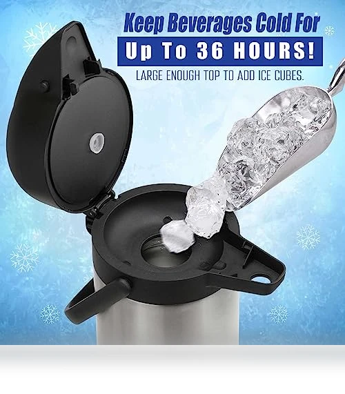 102oz Stainless Steel Airpot Coffee Dispenser with Pump — Travel Drinkware, Vondior