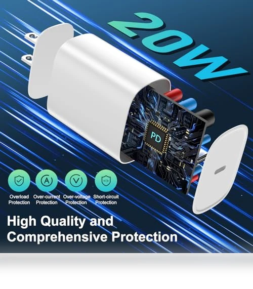 10FT Long Fast Charging Lightning Cable with 20W USB C Charger Block — Lightning, SHENZHEN XUAN YANG TECHNOLOGY CO LTD