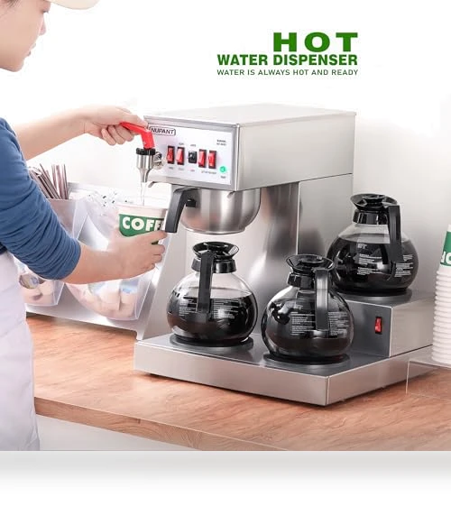 12 Cup Commercial Drip Coffee Maker with Auto Filling and Hot Water Dispenser — Coffee Makers, NUPANT