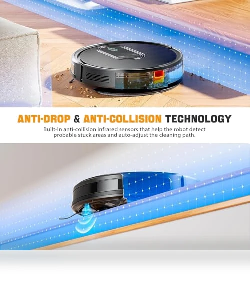 2 in 1 Robot Vacuum and Mop Combo with App Control, 3200Pa Suction, Self-Charging — Smart Cleaning Robots, XIEBro