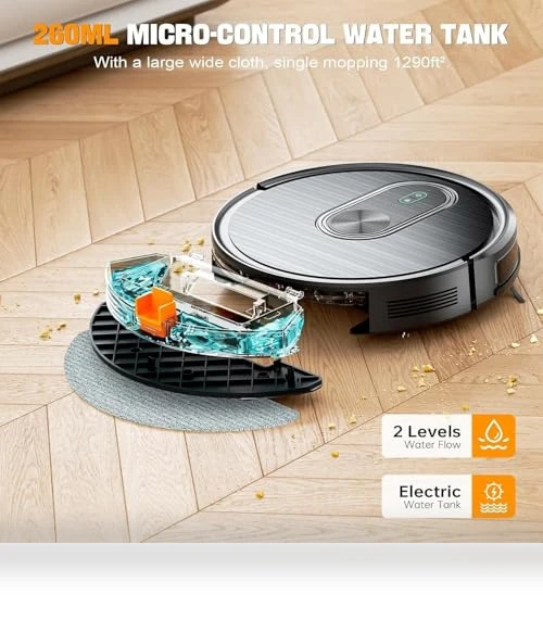 2 in 1 Robot Vacuum and Mop Combo with App Control, 3200Pa Suction, Self-Charging — Smart Cleaning Robots, XIEBro