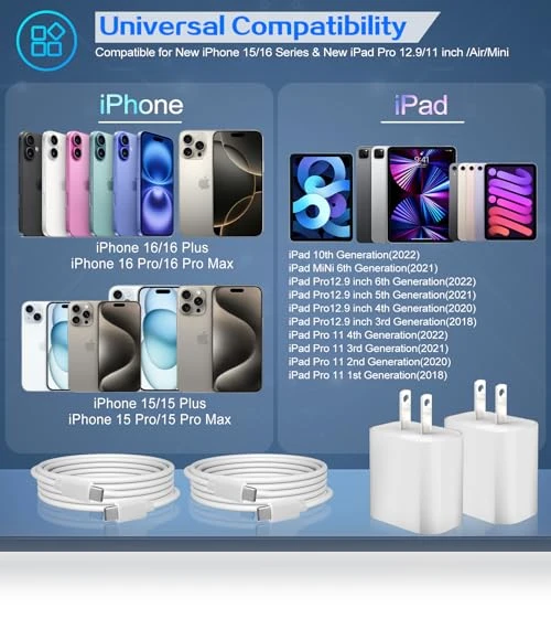 20W Fast USB C Charger Block with 6FT Cable for iPhone 16 Pro — Charging Solutions, Shenzhen Liuri Technology Co.,Ltd.