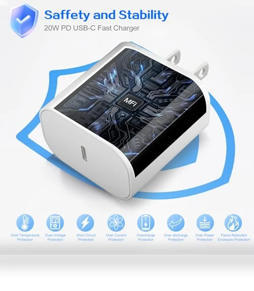 20W Fast USB C Charger Block with 6FT Cable for iPhone 16 Pro — Charging Solutions, Shenzhen Liuri Technology Co.,Ltd.