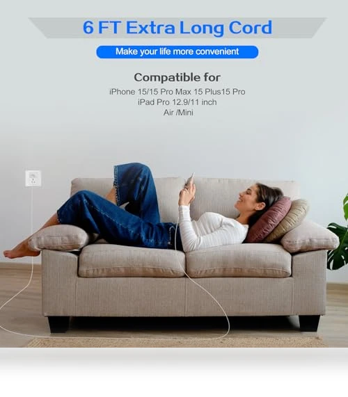 20W Fast USB C Charger Block with 6FT Cable for iPhone 16 Pro — Charging Solutions, Shenzhen Liuri Technology Co.,Ltd.