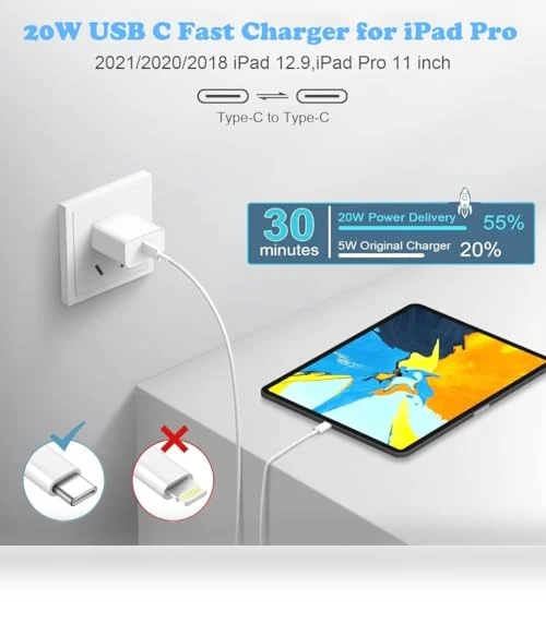 20W USB C Fast Charger with 6FT Cable for iPhone 16/15, iPad Pro, Samsung Galaxy — Charging Solutions, shenzhen hongmingou technology co., ltd