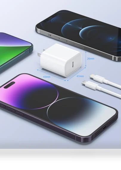 20W USB C Fast Charger with MFi Certified Lightning Cables — Lightning, QUZUDN