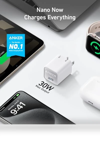 30W USB C GaN Fast Charger for iPhone, Galaxy, iPad, MacBook — Charging Solutions, Anker