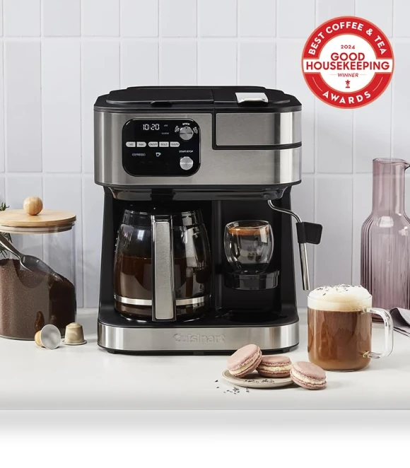 4-In-1 Coffee Machine, Single-Serve Coffee, Espresso & Nespresso Capsule Compatible, 12-Cup Carafe — Coffee & Espresso Combos, Cuisinart