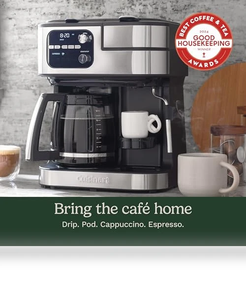 4-In-1 Coffee Machine, Single-Serve Coffee, Espresso & Nespresso Capsule Compatible, 12-Cup Carafe — Coffee & Espresso Combos, Cuisinart