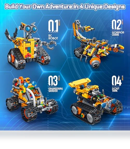 4-in-1 Remote & APP Controlled RC Wall Robotics Kit STEM Toys — Construction Kits, Demkia
