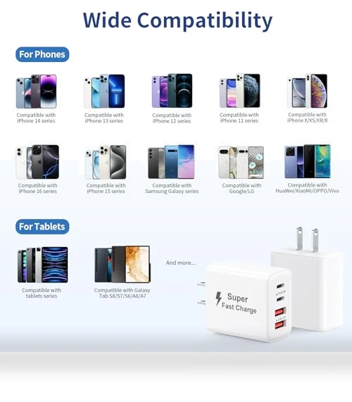 40W 4-Port USB C Fast Charger Block — Chargers, MateStar