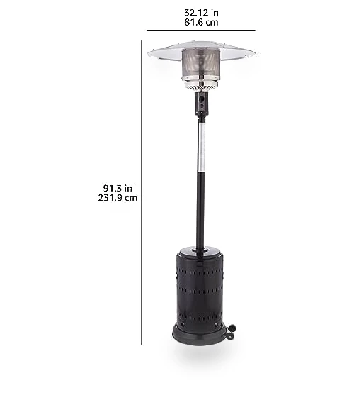 46,000 BTU Outdoor Propane Patio Heater with Wheels — Heater Covers, Amazon Basics
