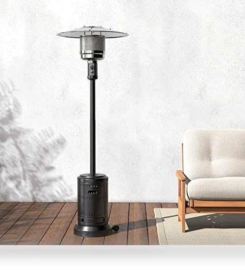 46,000 BTU Outdoor Propane Patio Heater with Wheels — Heater Covers, Amazon Basics