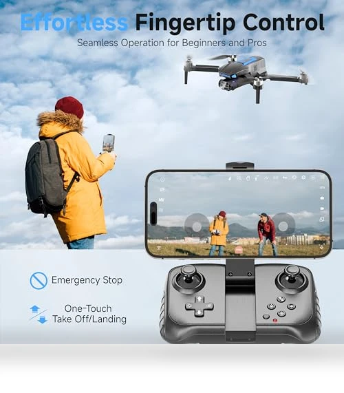 4K Camera Drone with Brushless Motors, Foldable RC Quadcopter — Drones, PLEGBLE