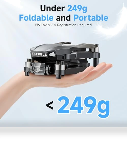 4K Camera Drone with Brushless Motors, Foldable RC Quadcopter — Drones, PLEGBLE
