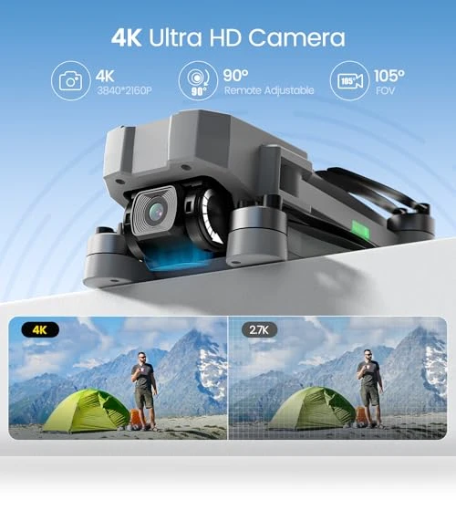 4K GPS Drone with Camera for Adults, Under 250g, Foldable Quadcopter — Drones, Holy Stone