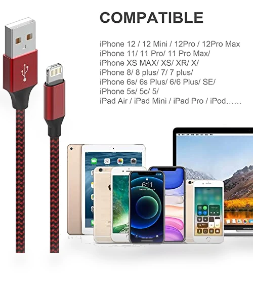 6Pack Fast Charging Lightning Cable for iPhone — Lightning, MUXA