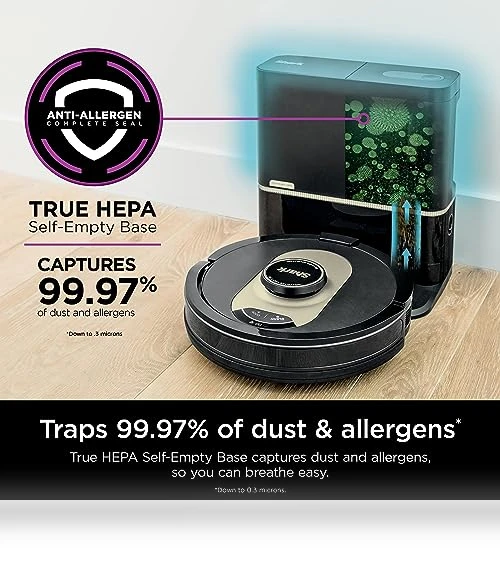 AI Robot Vacuum with XL HEPA Self-Empty Base, LIDAR Navigation, Wi-Fi Connected — Smart Cleaning Robots, Shark