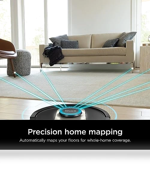 AI Robot Vacuum with XL HEPA Self-Empty Base, LIDAR Navigation, Wi-Fi Connected — Smart Cleaning Robots, Shark