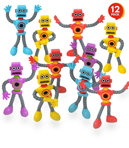 Bendable Robot Figures, Set of 12 Flexible Men — Stress Relievers, ArtCreativity
