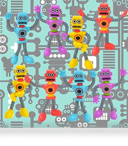 Bendable Robot Figures, Set of 12 Flexible Men — Stress Relievers, ArtCreativity