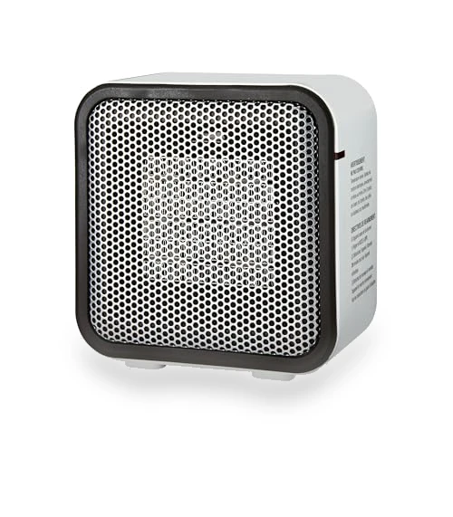 Ceramic Space Heater, Mini Heater for Office Desk, 500W, Portable Tent Heater for Camping — Portable Heating Solutions, Amazon Basics