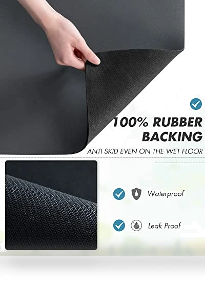 Coffee Mat Hide Stain Rubber Backed Absorbent Dish Drying Mat — Doormats, AMOAMI