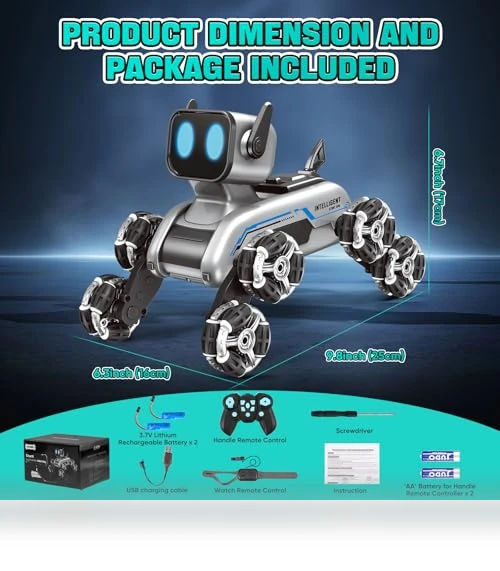 Gesture Sensing Remote Control Robot Dog Toy for Kids — Interactive Figures & Robots, Wurycia