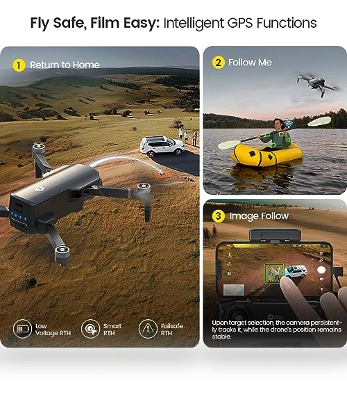 GPS Drone with 4K UHD Camera, Foldable FPV RC Quadcopter — Drones, Holy Stone