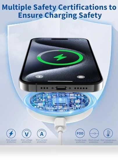 Magnetic Wireless Charger for iPhone and AirPods with 20W Power Adapter — Chargers, AIOXQNL&