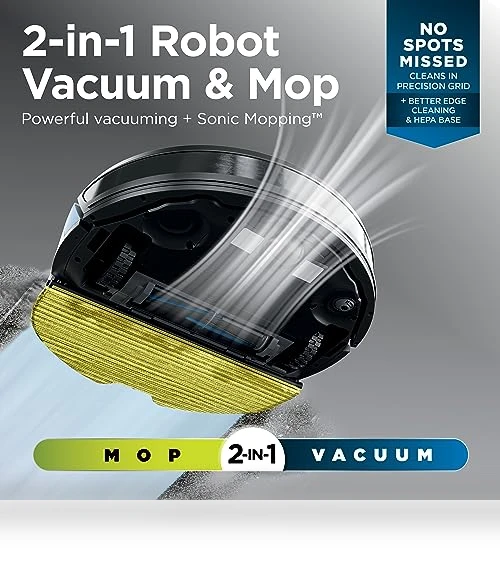 Matrix Plus 2in1 Robot Vacuum & Mop with Sonic Mopping and Self Empty Base — Smart Cleaning Robots, Shark