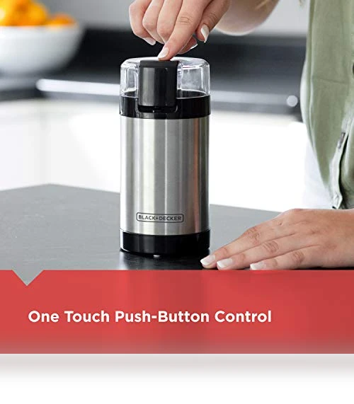 One Touch Coffee Grinder with Stainless Steel Blades — Electric Blade Coffee Grinders, BLACK+DECKER