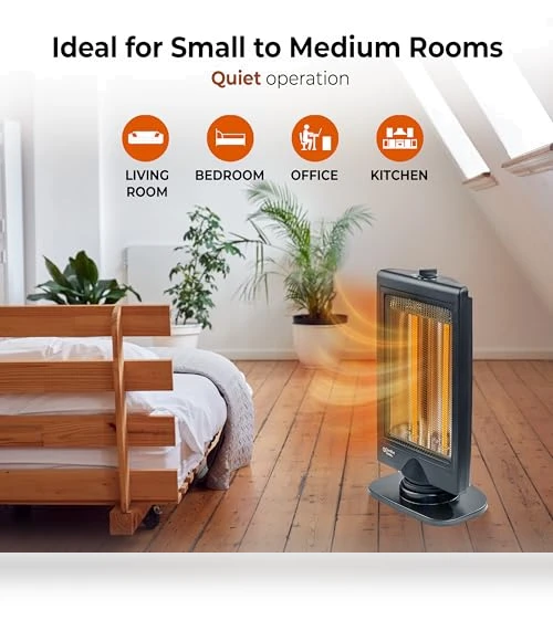 Oscillating Portable Space Heater with Adjustable Tilt and Overheat Protection — Portable Heating Solutions, Comfort Zone