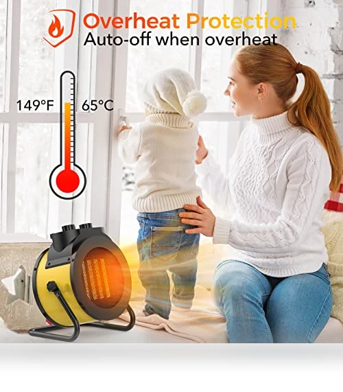PTC Ceramic Space Heater, 1500W Fast Heating Indoor Electric Heater with Adjustable Angle — Portable Heating Solutions, Elevoke