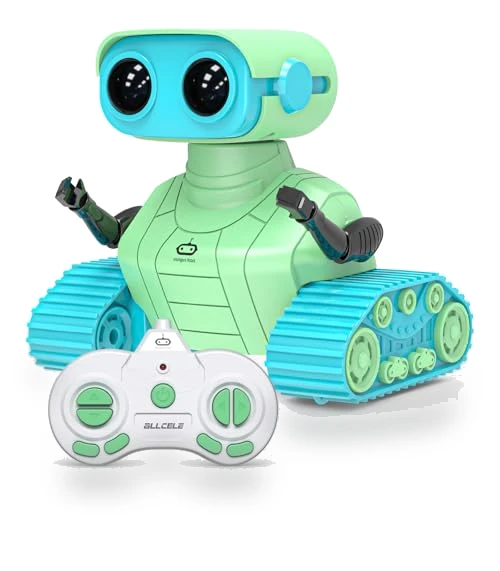 Rechargeable RC Robot Toy for Kids with Music and LED Eyes — Interactive Figures & Robots, ALLCELE