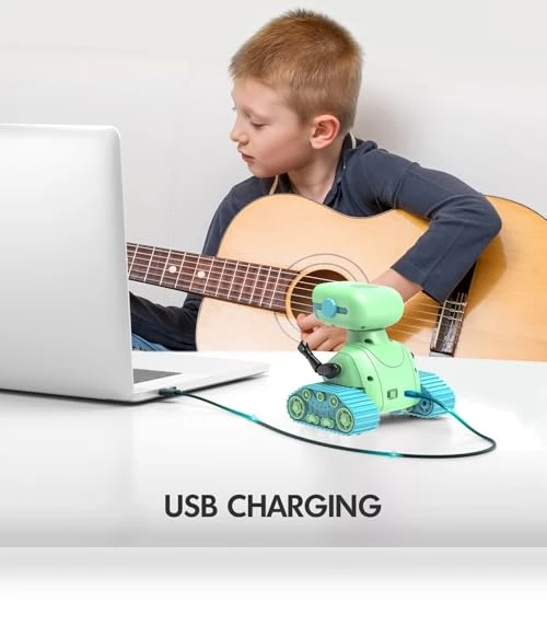 Rechargeable RC Robot Toy for Kids with Music and LED Eyes — Interactive Figures & Robots, ALLCELE
