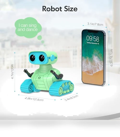 Rechargeable RC Robot Toy for Kids with Music and LED Eyes — Interactive Figures & Robots, ALLCELE