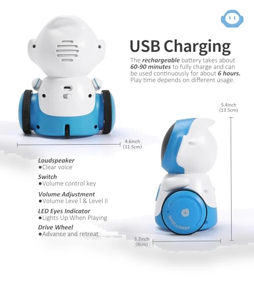 Rechargeable Smart Talking Robot Toy for Kids — Interactive Figures & Robots, GILOBABY