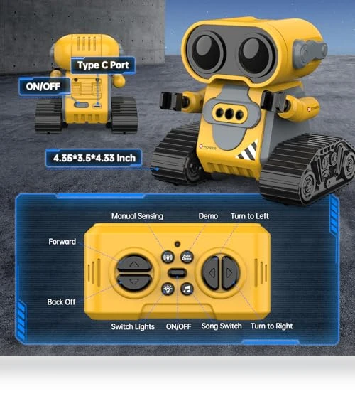 Remote Control Robot Toy with Gesture Sensing and Auto-Demo — Interactive Figures & Robots, Hamourd