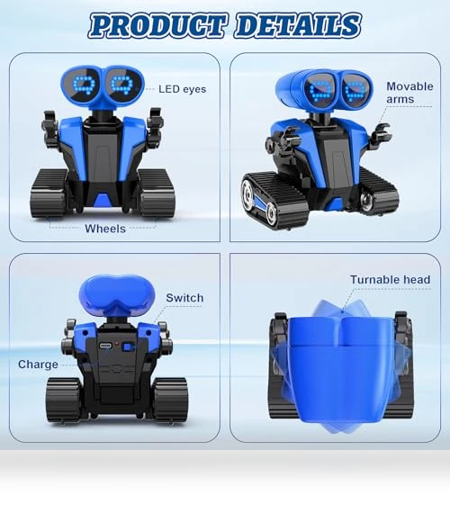 Remote Control Robot Toy with LED Eyes for Kids — Interactive Figures & Robots, MindPal