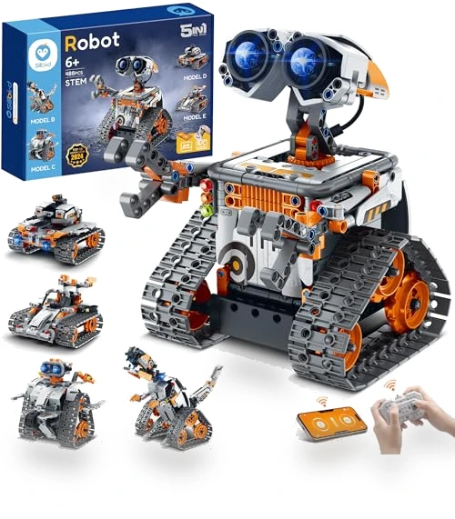Robot Building Kit with Remote Control STEM Gifts for Kids — Construction Kits, Sillbird